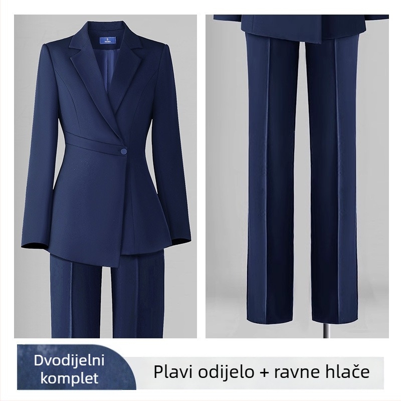 Ženski sako Slim-fit od Chenille tkanine, dugi rukavi, ovratnik odijelo, smjesa spandeksa