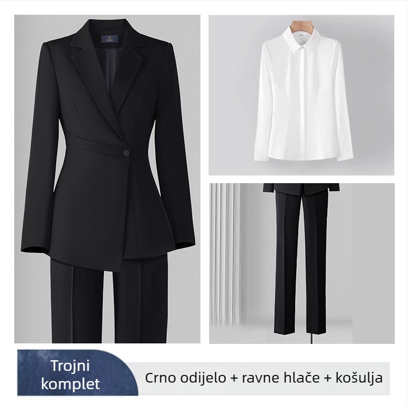 Ženski sako Slim-fit od Chenille tkanine, dugi rukavi, ovratnik odijelo, smjesa spandeksa