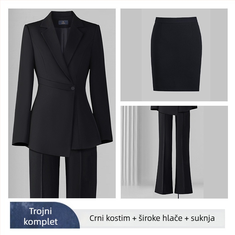 Ženski sako Slim-fit od Chenille tkanine, dugi rukavi, ovratnik odijelo, smjesa spandeksa