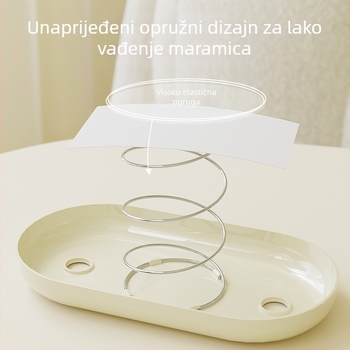 Kutija za papirnate maramice s dizajnom zeko – plastična, vodootporna, višenamjenska; model Bunny Paper Box; pogodna za dnevni boravak i kupaonu.