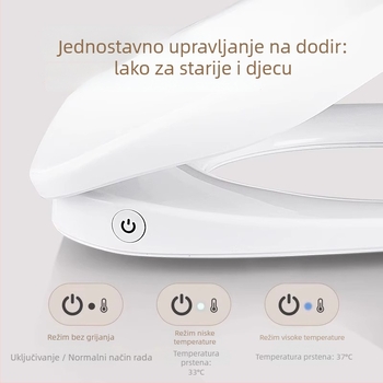 Grijano WC sjedalo s inteligentnim upravljanjem temperaturom, samočišćujuća mlaznica, pranje stražnjice i ženskog područja, model MGC1, PP materijal, podjela konstrukcije, sifonsko ispiranje
