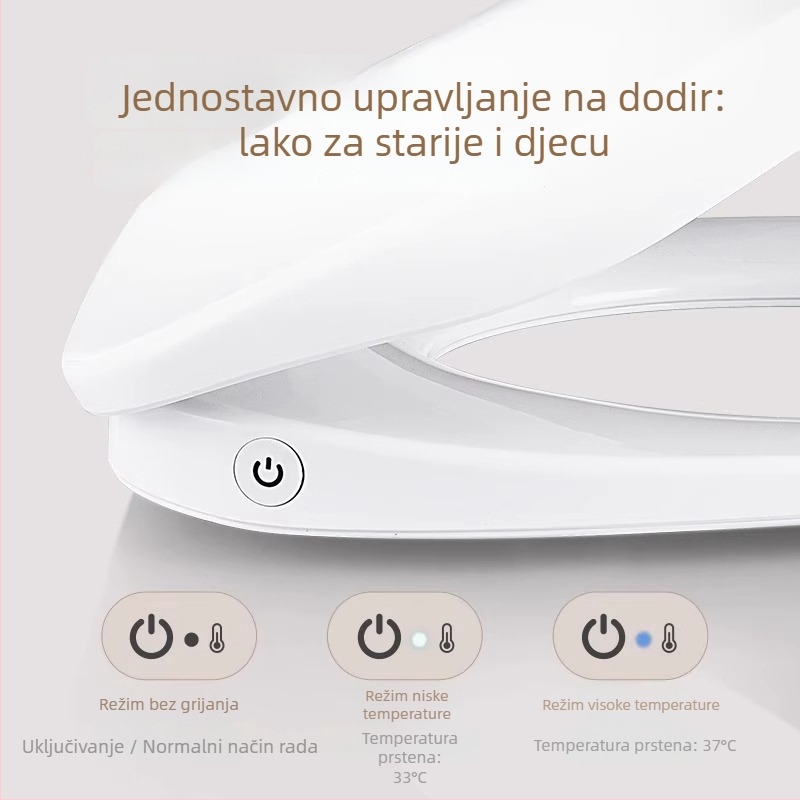 Grijano WC sjedalo s inteligentnim upravljanjem temperaturom, samočišćujuća mlaznica, pranje stražnjice i ženskog područja, model MGC1, PP materijal, podjela konstrukcije, sifonsko ispiranje