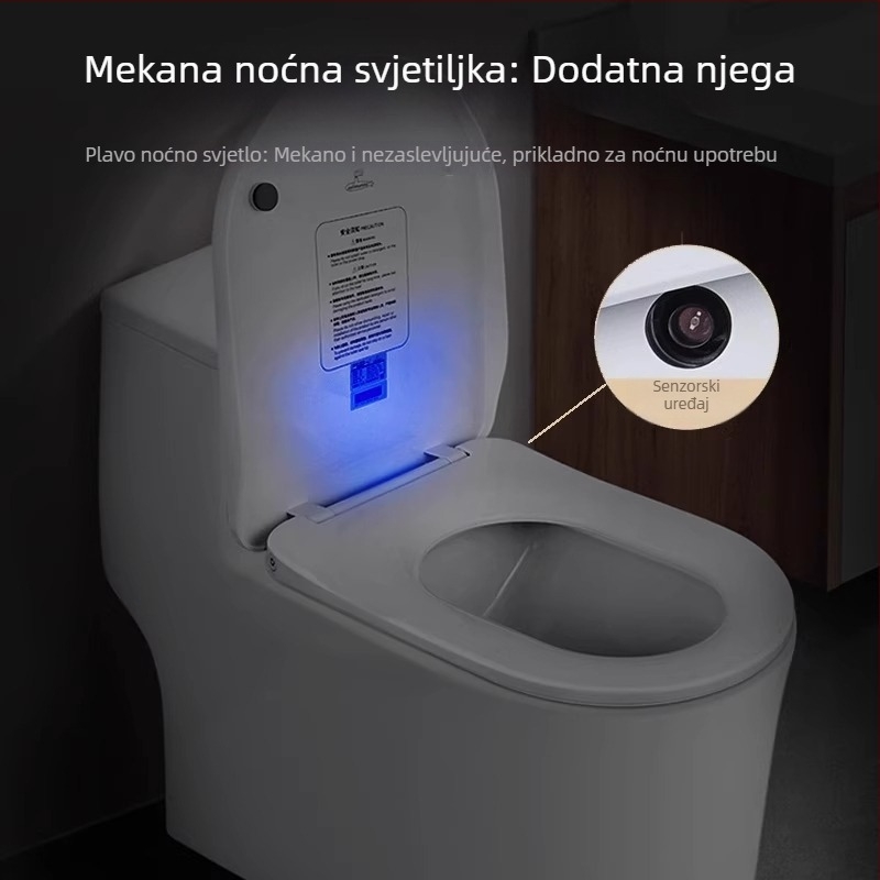 Grijano WC sjedalo s inteligentnim upravljanjem temperaturom, samočišćujuća mlaznica, pranje stražnjice i ženskog područja, model MGC1, PP materijal, podjela konstrukcije, sifonsko ispiranje