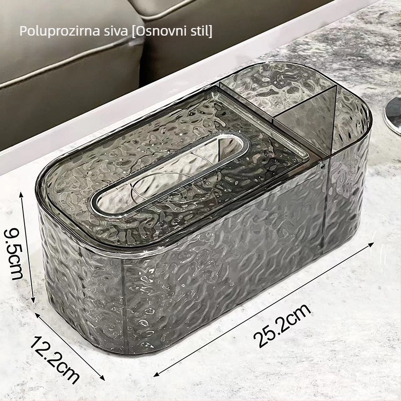 Kutija za maramice s dizajnom vodnih valova, akril, lagani luksuzni stil, vodootporna i višenamjenska