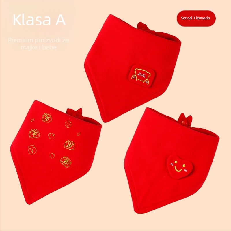 Trokutasti bebinski šal (100% pamuk; upijajući; crtani uzorak; dob 0-1 godina)