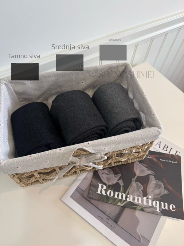 Debele najlon čarape, Baby Velvet Vertical Cotton, nježan dodir, visoka elastičnost, oblikovanje tijela (Materijal: Baby Velvet Vertical Cotton; Debljina: Debela; Funkcija: Podizanje stražnjice, Oblikovanje, Zadržavanje topline; Elastičnost: Visoka)