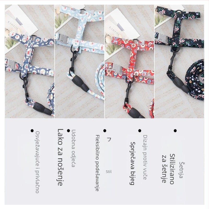 Šetnja mačaka: povodac i hama — otporan na kidanje, plastični privjesak, lanci i užad za kućne ljubimce