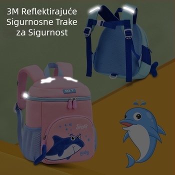 Ruksak za vrtić s likom kita, materijal: diving cloth, prozračan, vodootporan, otporan na habanje, zakrivljene naramenice