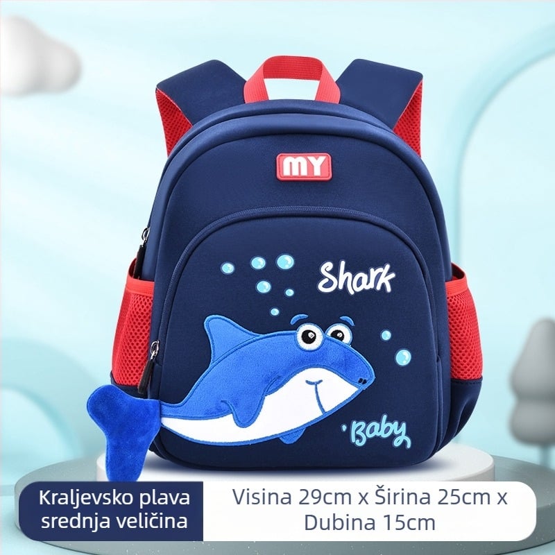 Ruksak za vrtić s likom kita, materijal: diving cloth, prozračan, vodootporan, otporan na habanje, zakrivljene naramenice