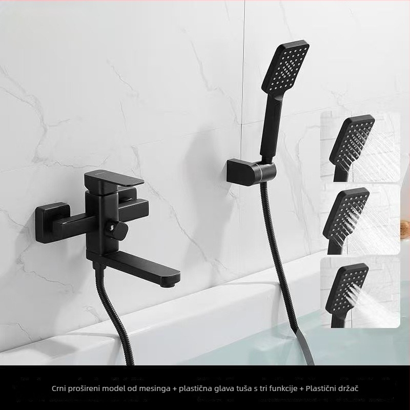 Bakreni kupaonski miješač s toplom i hladnom vodom, zidna montaža, keramičko srce ventila, 20 mm ulaz/izlaz