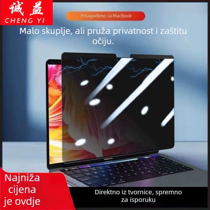 Magnetska folija za zaštitu privatnosti MacBook – PET materijal s elektrostatikom adsorpcijom, kompatibilan s Apple notebookom, prilagođena uzorak