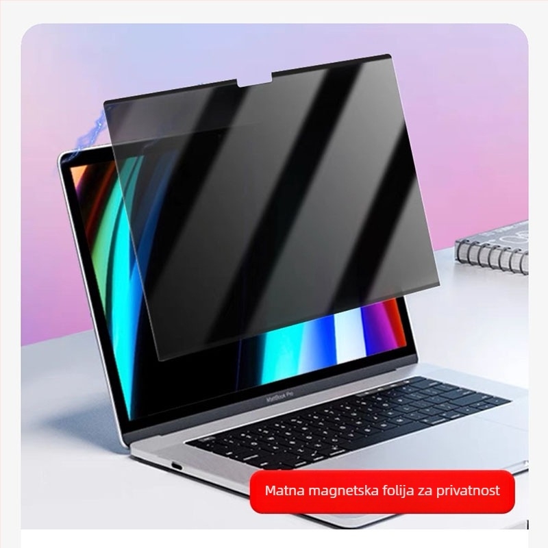 Magnetska folija za zaštitu privatnosti MacBook – PET materijal s elektrostatikom adsorpcijom, kompatibilan s Apple notebookom, prilagođena uzorak