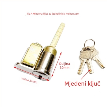 Cilindar zaključavanja s jednim jezičkom za kupaonska vrata od drveta — materijal cinkova legura i željezo, marka Menghong, model Bathroom wooden door single tongue lock cylinder, moderan minimalistički stil