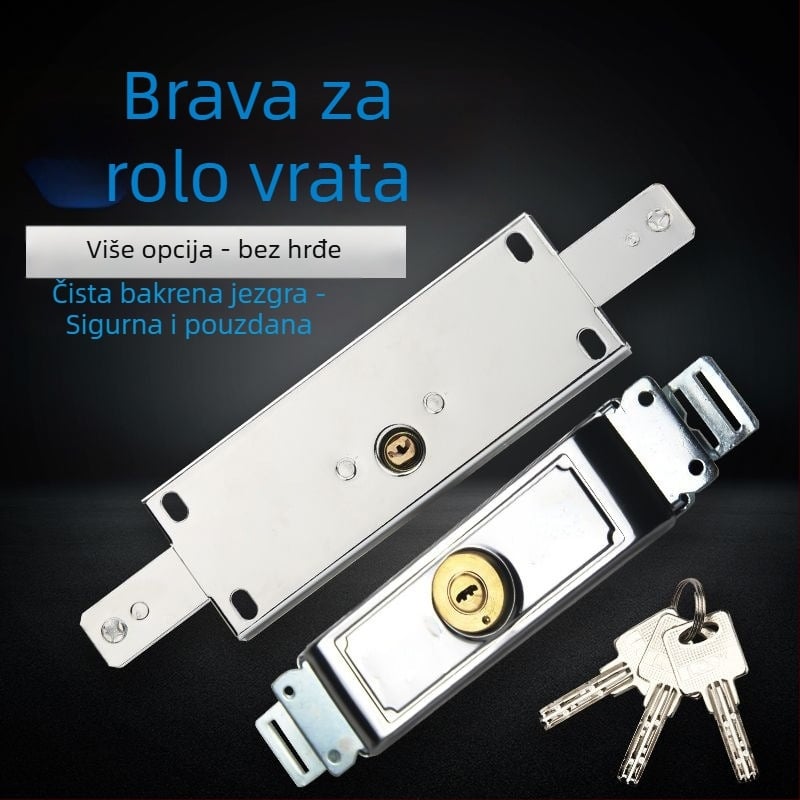 Brava za roletna vrata s bakrenim cilindrom, mortise tip brave, univerzalna srednja brava, model Joq2z_1625456541509, šifra F9650097698146