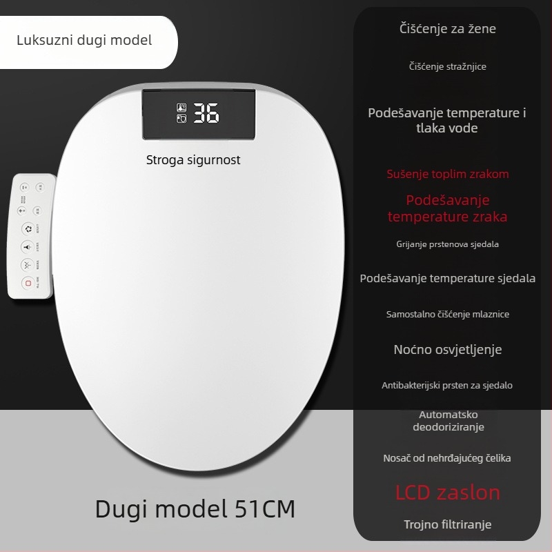 Inteligentna WC daska 110V s trenutnim grijanjem, ABS materijal, regulacija temperature vode, pranje stražnjice, grijanje prstena sjedala