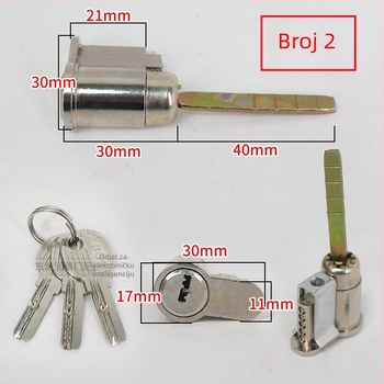 Cilindar brava za unutarnja drvena vrata, model s jednim jezikom, aluminijska legura, 0,2 kg, univerzalna kompatibilnost