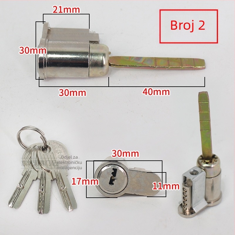 Cilindar brava za unutarnja drvena vrata, model s jednim jezikom, aluminijska legura, 0,2 kg, univerzalna kompatibilnost
