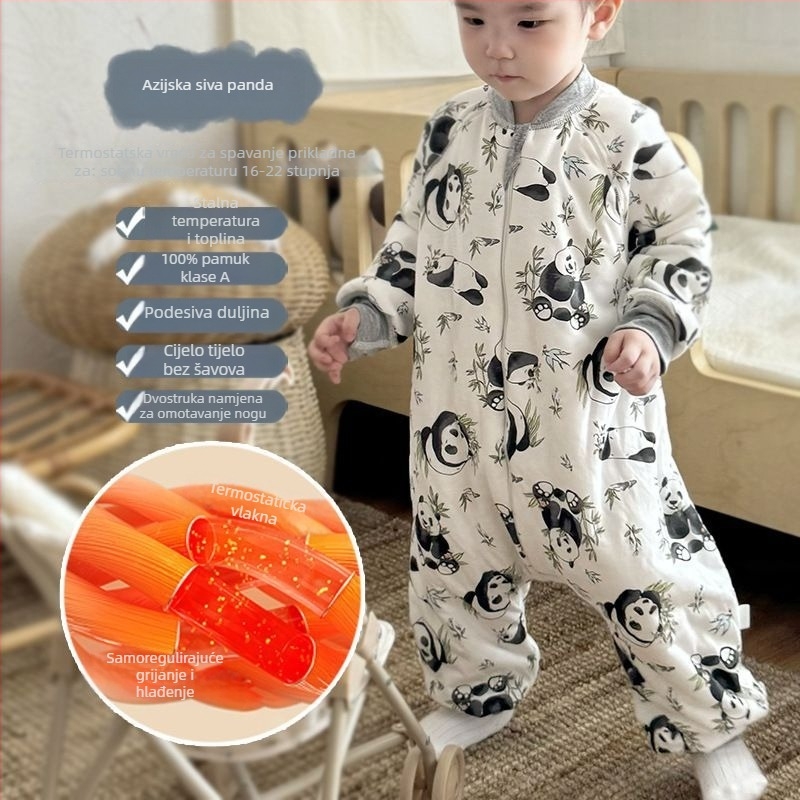 Dječji spavaći vak za bebe od čiste pamuka, punilo poliester, podijeljene noge, za jesen-zimu