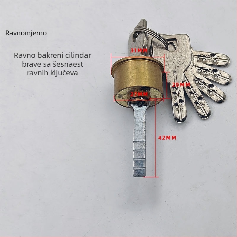 Bakreni vanjski cilindar za vrata, za kuće u najmu, Jianan, težina 160 g