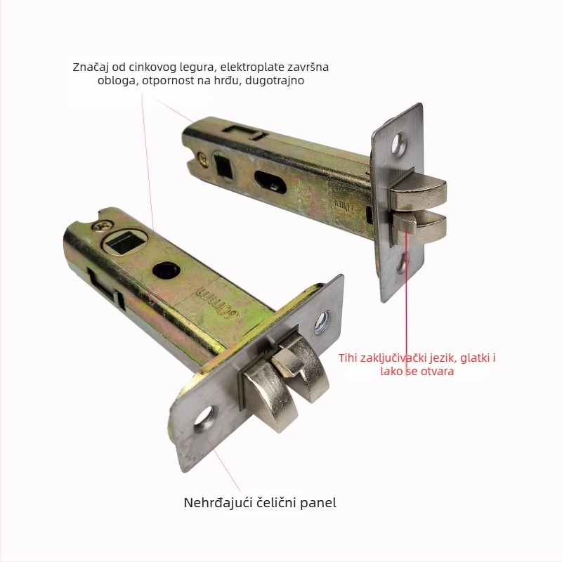 YGAF tijelo brave od cinkove legure za kupaonska vrata — Ball Lock, Single Tongue, 130 g