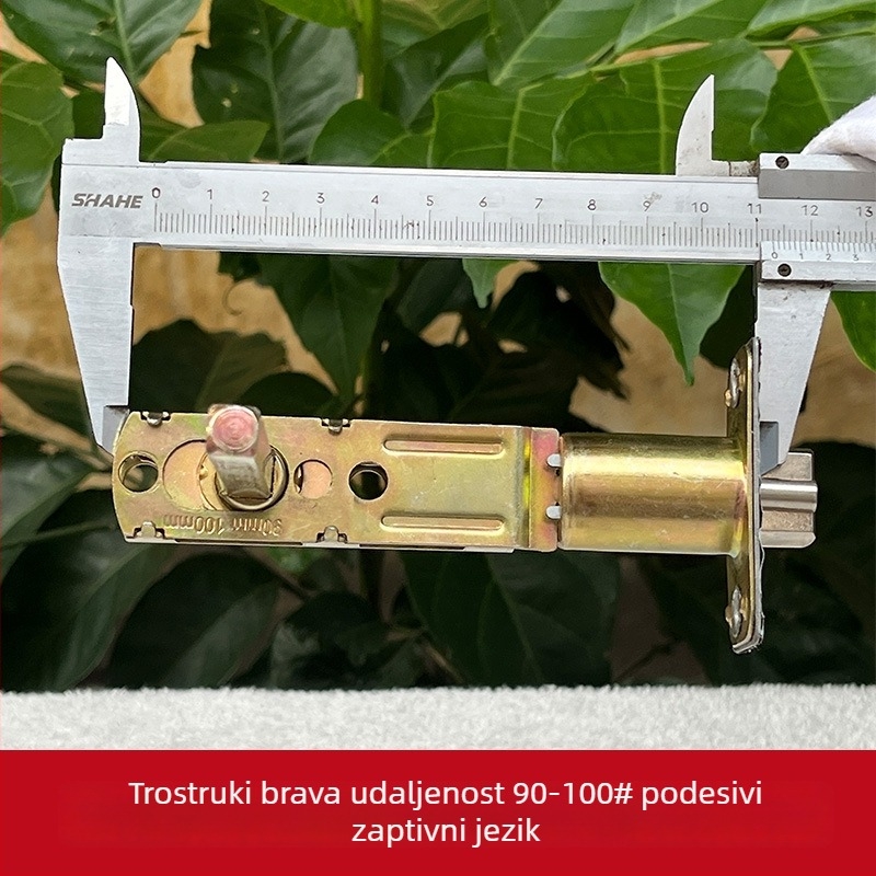 Elektronička brava s otiskom prsta, 45° trostruki mehanizam, model A602, metalno tijelo s panelom od nehrđajućeg čelika, za drvena unutarnja vrata