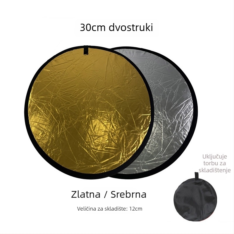 Prijenosni reflektor za fotografiju proizvoda, sklopivi, 5-u-1, s najlonom premazom, uključuje torbu za nošenje