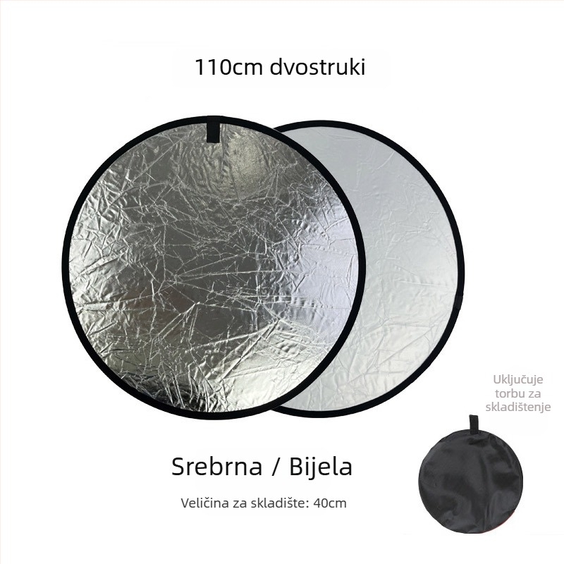Prijenosni reflektor za fotografiju proizvoda, sklopivi, 5-u-1, s najlonom premazom, uključuje torbu za nošenje