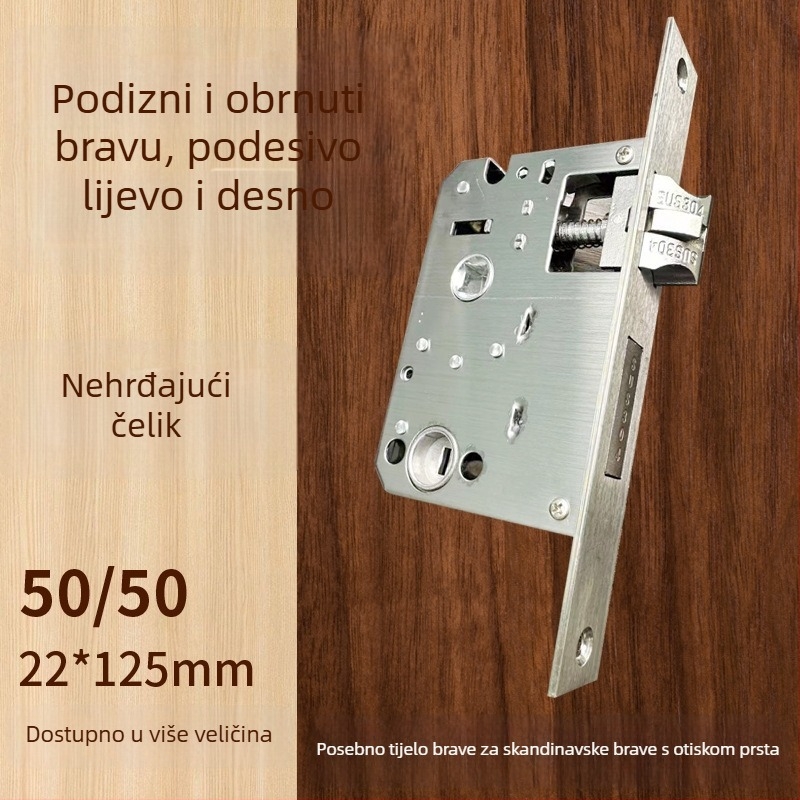 Tijelo brava s otiskom prsta za unutarnja vrata – Željezo, Model 5050, Moderan minimalistički stil, Za uredska vrata