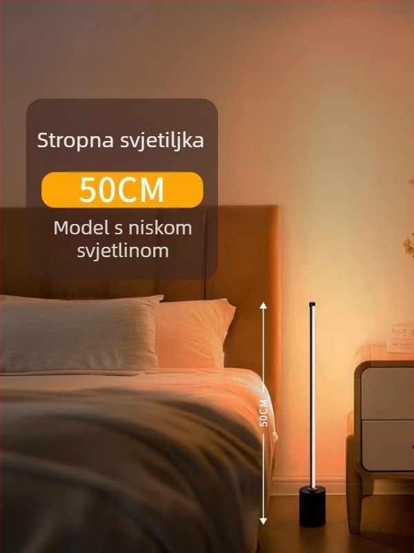 Podna LED svjetiljka s akrilnim abažurom, gumb prekidačem, CRI ≥95, napon ≤36V.