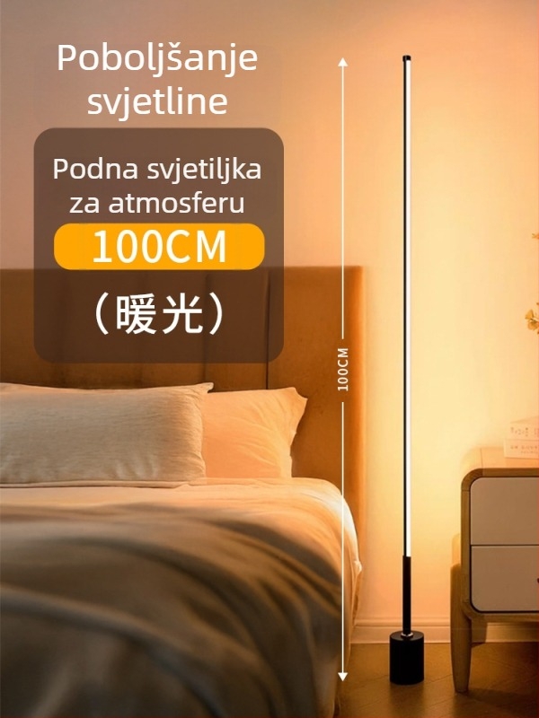 Podna LED svjetiljka s akrilnim abažurom, gumb prekidačem, CRI ≥95, napon ≤36V.