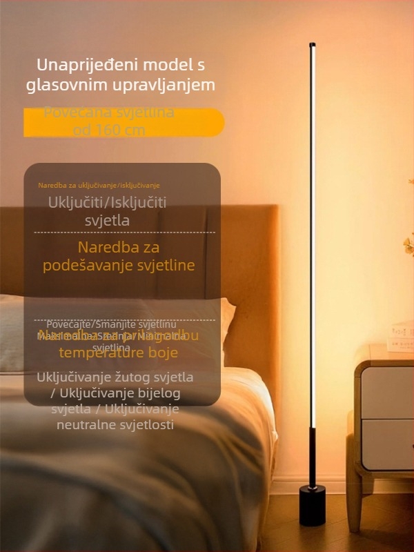Podna LED svjetiljka s akrilnim abažurom, gumb prekidačem, CRI ≥95, napon ≤36V.