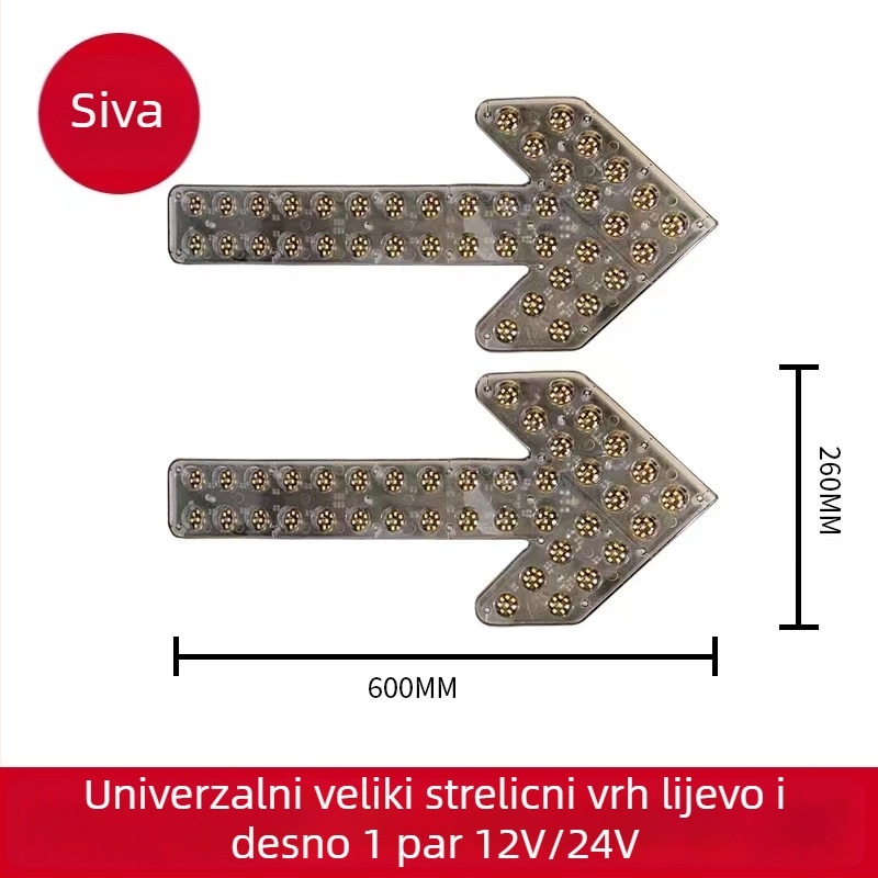LED indikator sa strelicom za navodnjavanje kamion – dvostruko treperenje upozoravajućeg signala, 12/24V