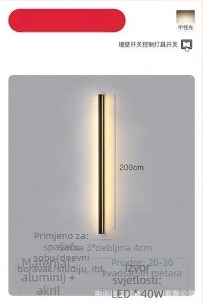 Zidna svjetiljka, moderni minimalistički stil (aluminijsko sjenilo; LED; 220V; 600)