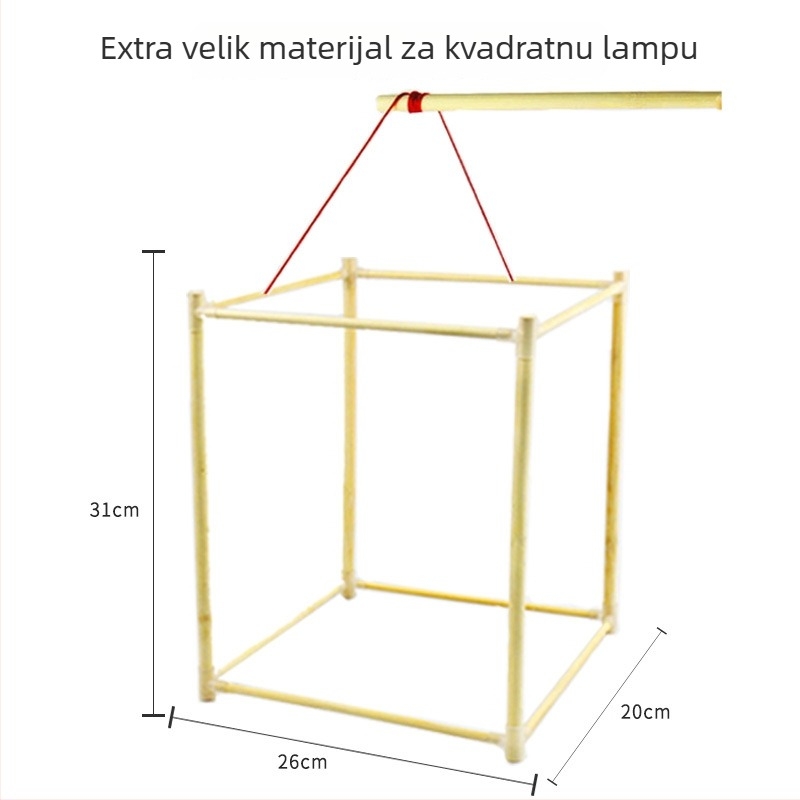 DIY Bambuski okvir lampe sa skeletom zmaja, Ne Električno, Pakiranje Opp Bag, Za proljetni festival, Uzrast 7–14