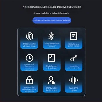 Pametna brava za metalna vrata s otiskom prsta i lozinkom, vodootporna za vanjsku upotrebu (Model: G105; Uvoz: Ne; Obrada i prilagodba: Ne)