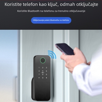 Pametna brava za metalna vrata s otiskom prsta i lozinkom, vodootporna za vanjsku upotrebu (Model: G105; Uvoz: Ne; Obrada i prilagodba: Ne)