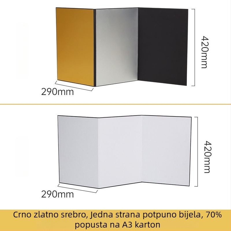 Pozadina od papira za fotografiju proizvoda sa sklopivim reflektorom, mat završna obrada (Brand: Gan Yun; Vrijeme izlaska na tržište: 2023; Tip: pozadinski papir; Materijal: papir; Namjena: fotografiranje proizvoda)