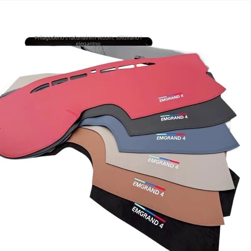 Suede materijal unutrašnja podloga za središnju konzolu automobila, zaštita od svjetla, s logom marke, službeno licencirano za Emgrand Longteng četvrte generacije, 22–25