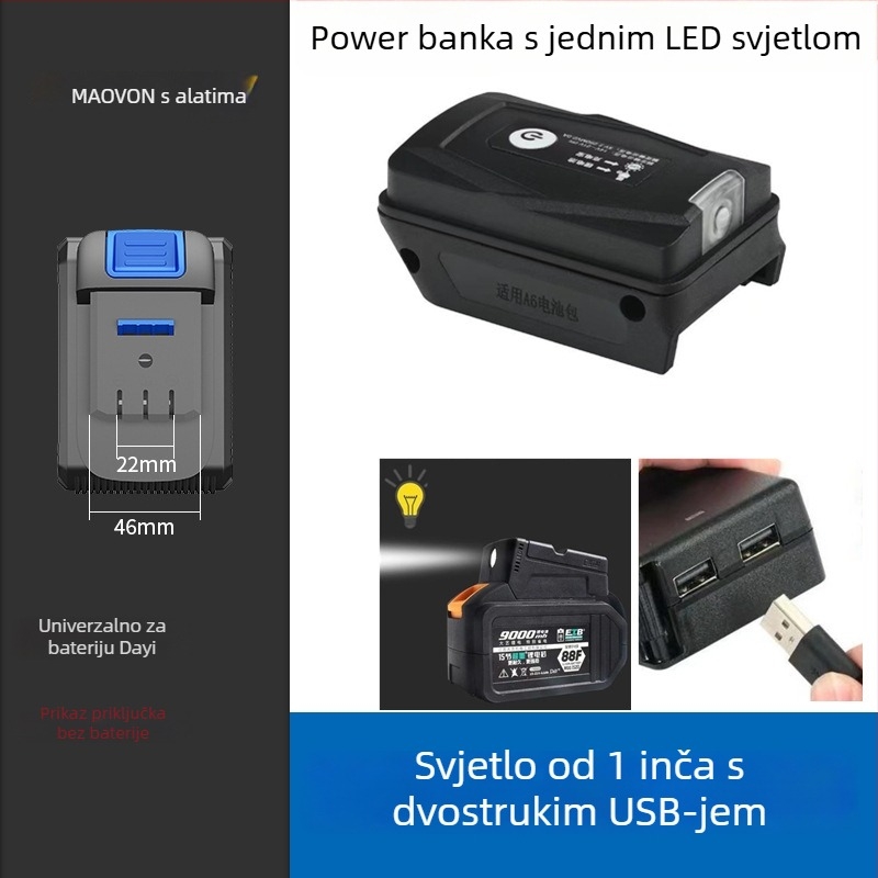 Miaoyou radna LED svjetiljka, napajana litij baterijom, za vanjsku upotrebu i nužno osvjetljenje