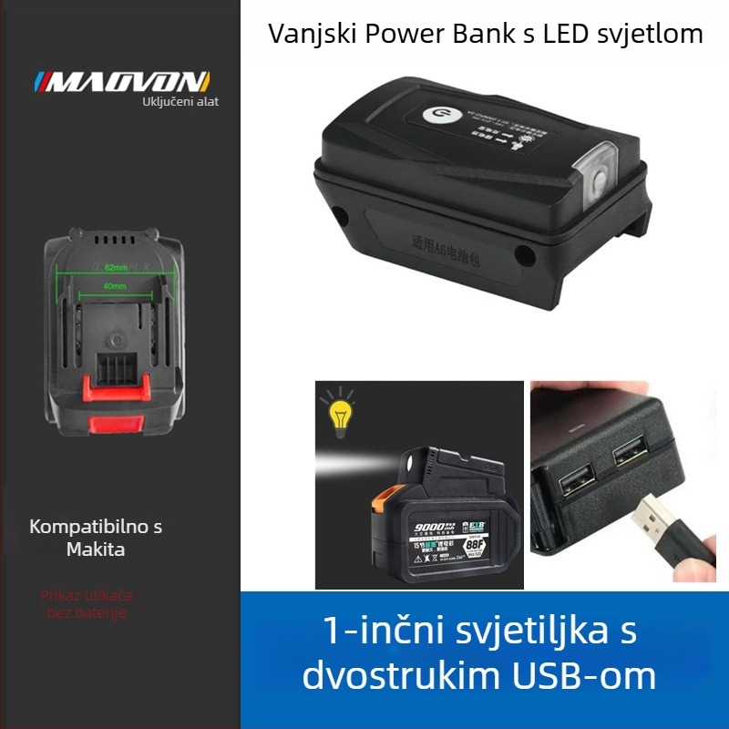 Miaoyou radna LED svjetiljka, napajana litij baterijom, za vanjsku upotrebu i nužno osvjetljenje