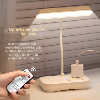 LED stolna lampa s zaštitom očiju, svjetlo za učenje, daljinsko upravljanje i inteligentno upravljanje, napajanje iz utičnice 110V