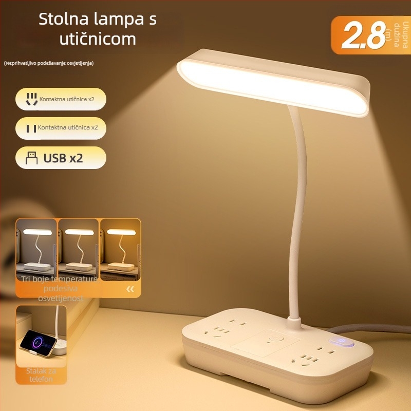 LED stolna lampa s zaštitom očiju, svjetlo za učenje, daljinsko upravljanje i inteligentno upravljanje, napajanje iz utičnice 110V