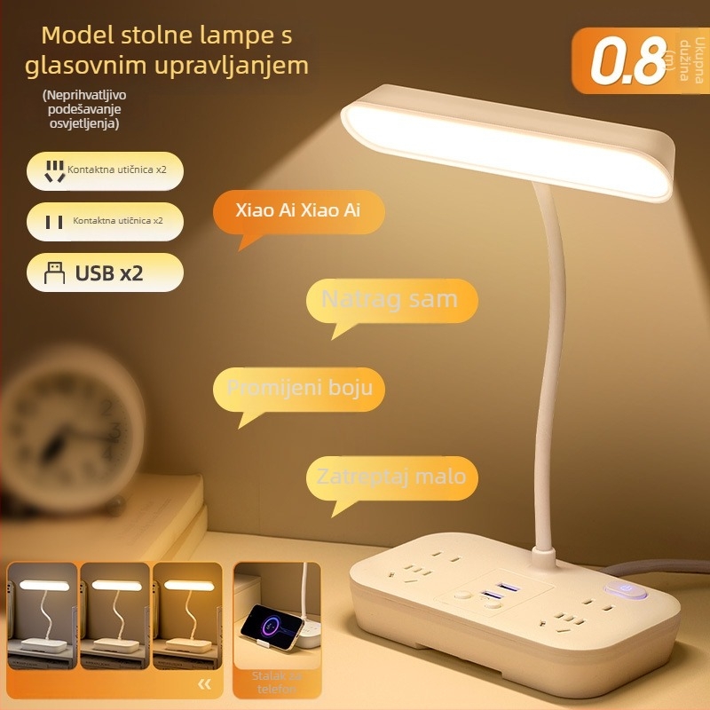 LED stolna lampa s zaštitom očiju, svjetlo za učenje, daljinsko upravljanje i inteligentno upravljanje, napajanje iz utičnice 110V