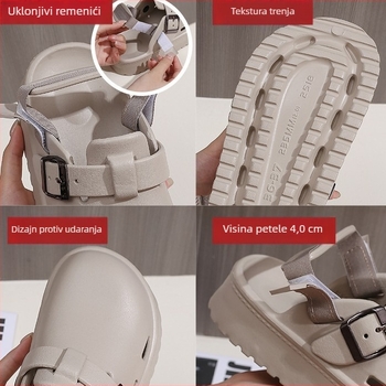 Ženske EVA sandale s debelim EVA potplatom, zatvorenim prstom, Birkenstock stil za vanjsku upotrebu, dvostruko nošenje