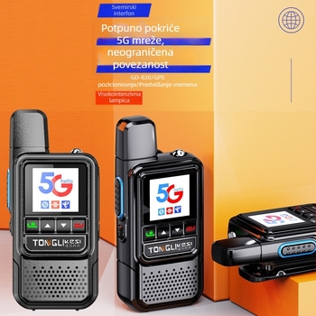 Tricos ručna radiostanica s dometom >50 km, 200 kanala, RF izlaz 1 W, baterija 6800 mAh.