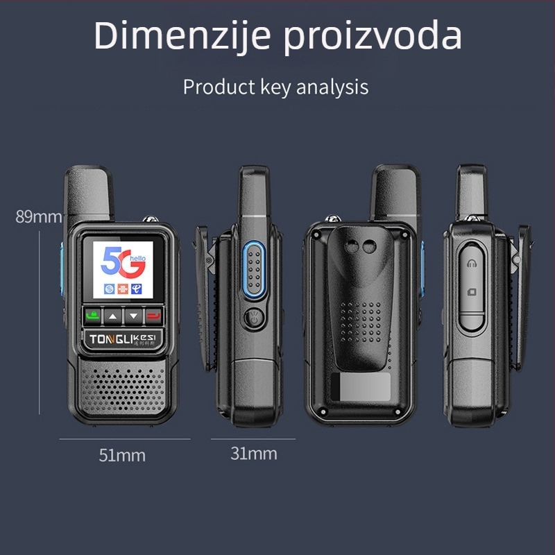 Tricos ručna radiostanica s dometom >50 km, 200 kanala, RF izlaz 1 W, baterija 6800 mAh.