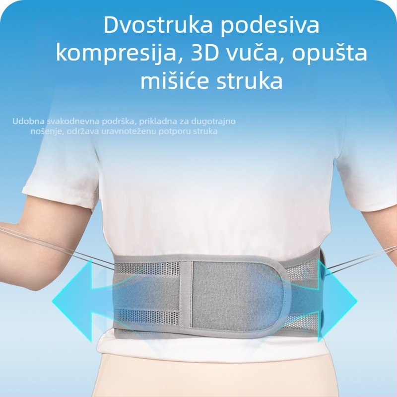 Pojas za struk s uskom vezom i dvostrukim navijanjem, regulacijski korekcijski pojas za podršku struka i kontrolu trbuha (polietser, odrasli, badminton)
