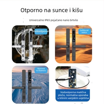 Deep Deer x7 Pametna brava za vanjska aluminijska vrata – pristup otiskom prsta, lozinkom i ključem; 50 pohranjenih otisaka prsta, >10.000 otvaranja, skeniranje <1 s, IPX65, -30°C do 80°C