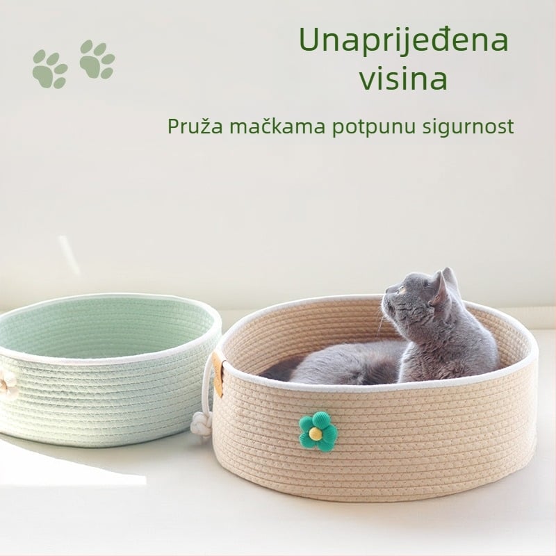 Mačje gnijezdo od pamukovog užeta - otporno na grebanje, otporno na habanje, perivo