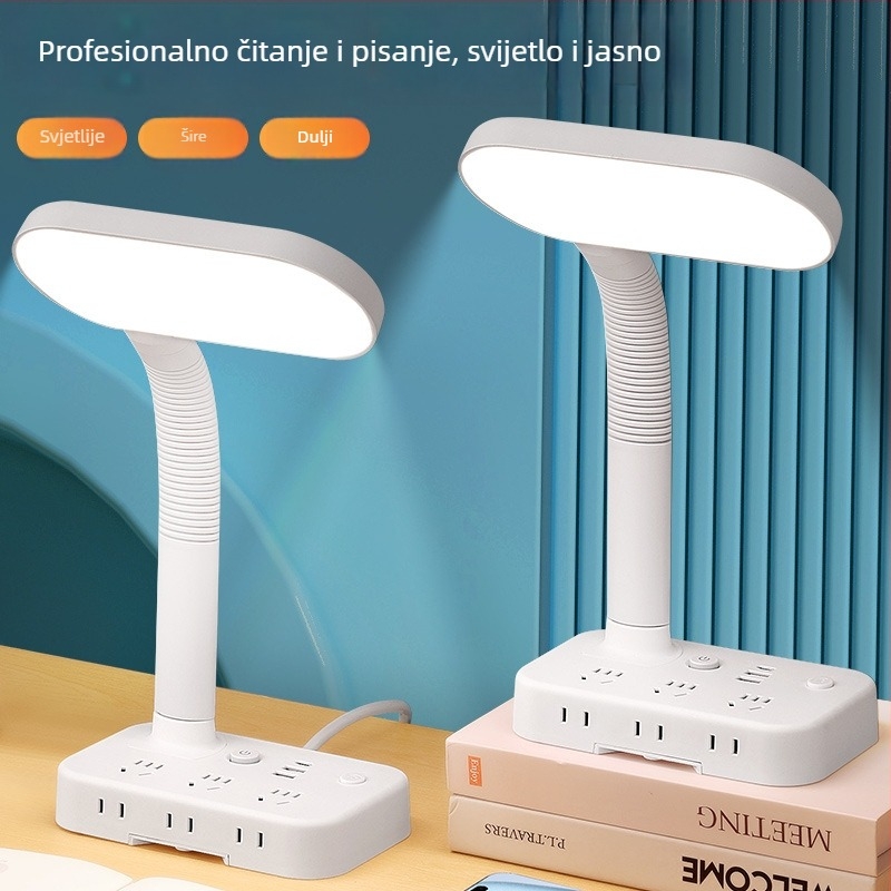 Hongting Studenska stolna lampa za učenje s načinom zaštite očiju, anti-plavo svjetlo, podesiva jačina, USB napajanje, daljinsko upravljanje